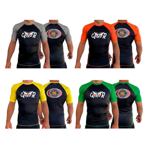Hayastan Grappling Academy All Black Ranked Short Sleeve Rash Guards #8188 C
