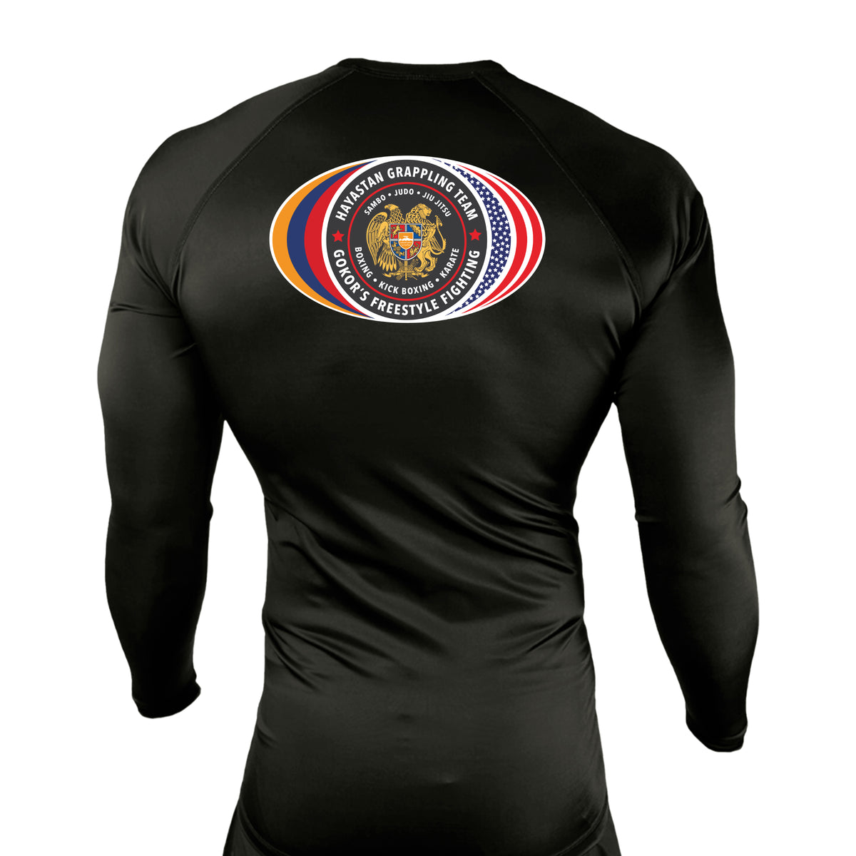 Hayastan Grappling Academy All Black Rash Guards Long Sleeves #8188 C