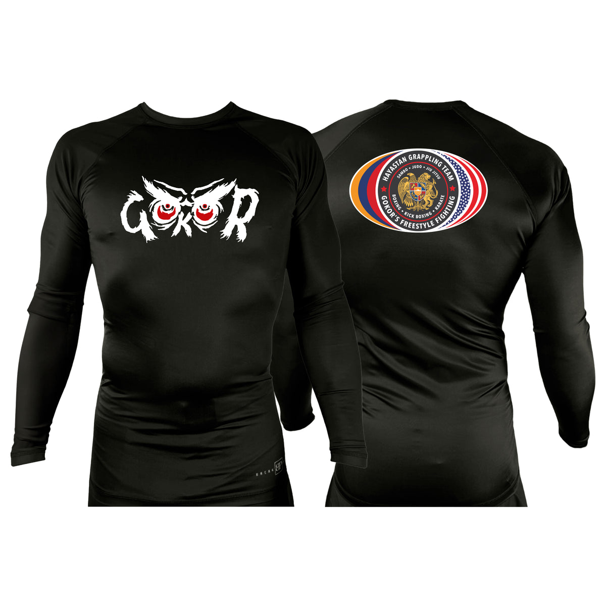 Hayastan Grappling Academy All Black Rash Guards Long Sleeves #8188 C