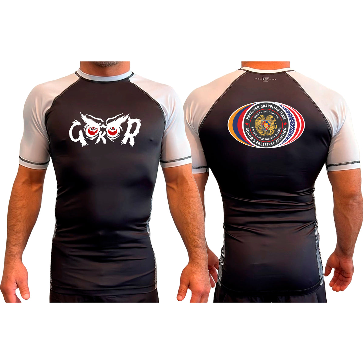 Hayastan Grappling Academy All Black Ranked Short Sleeve Rash Guards #8188 C