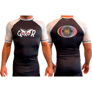 Hayastan Grappling Academy All Black Ranked Short Sleeve Rash Guards #8188 C