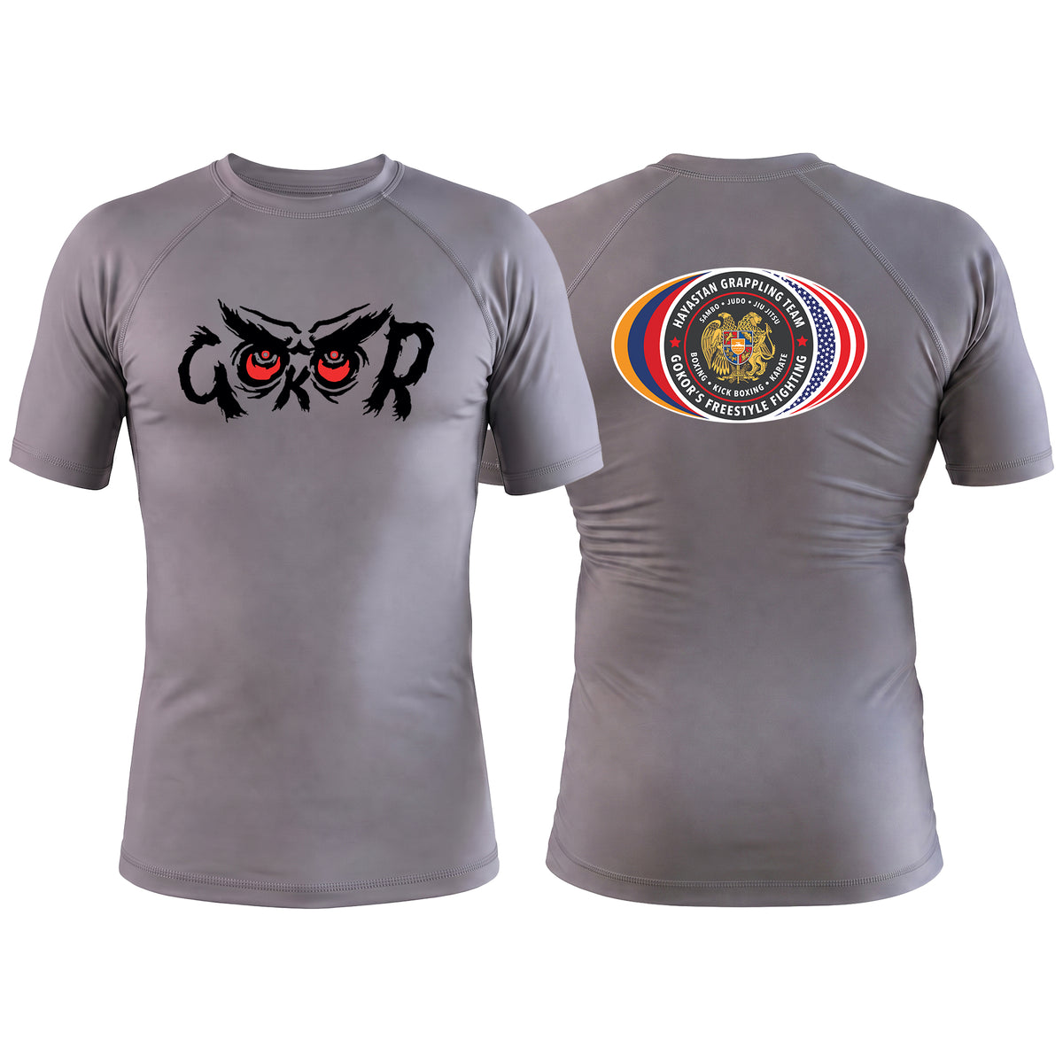 Hayastan Grappling Academy Gray Rash Guards Short Sleeve #8188 C