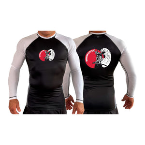 Warrior Elite BJJ All Black Ranked Long Sleeve Rash Guards #8189 A