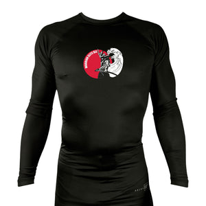 Warrior Elite BJJ All Black Rash Guards Long Sleeves #8189 A