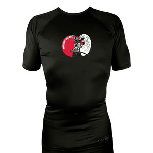 Warrior Elite BJJ All Black Rash Guards Short Sleeves #8189 A