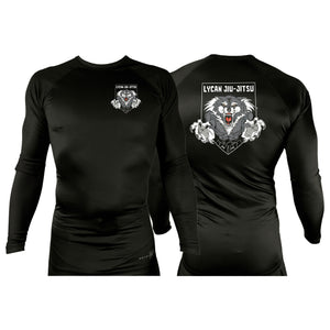 Lycan Jiu Jitsu All Black Rash Guards Long Sleeves #8190 A