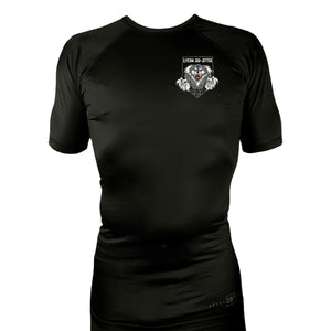Lycan Jiu Jitsu All Black Rash Guards Short Sleeves #8190 A