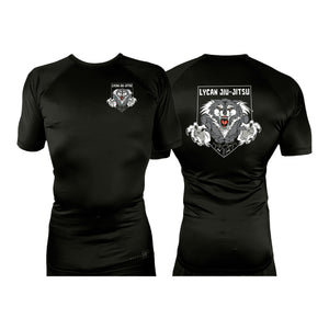 Lycan Jiu Jitsu All Black Rash Guards Short Sleeves #8190 A
