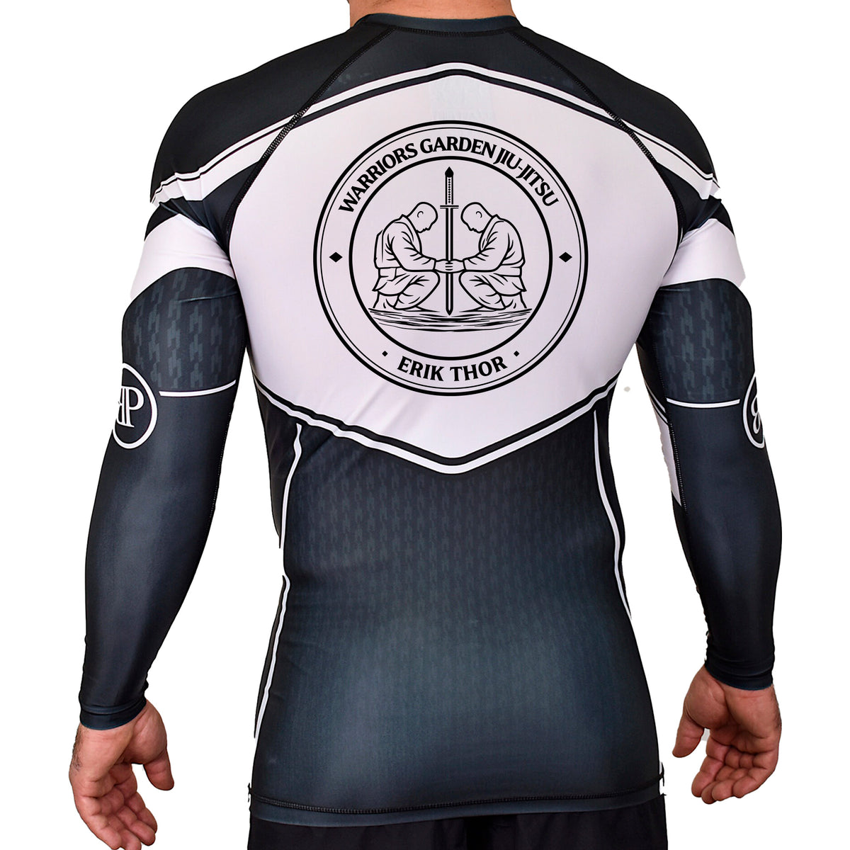 Warriors Garden JJ Academy Rash Guards Black/White #8192 A