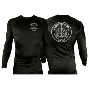 Warriors Garden JJ All Black Rash Guards Long Sleeves #8192 A