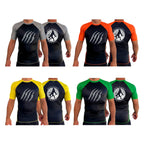 Mongrel MA All Black Ranked Short Sleeve Rash Guards #8194 G (10th Planet)