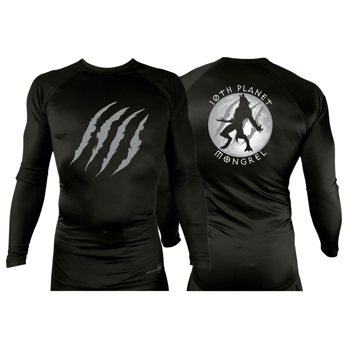 Mongrel MA All Black Rash Guards Long Sleeves #8194 G (10th Planet)