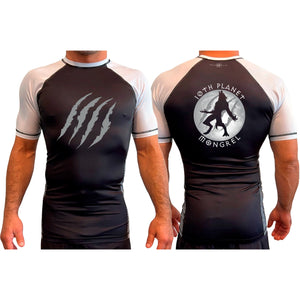 Mongrel MA All Black Ranked Short Sleeve Rash Guards #8194 G (10th Planet)