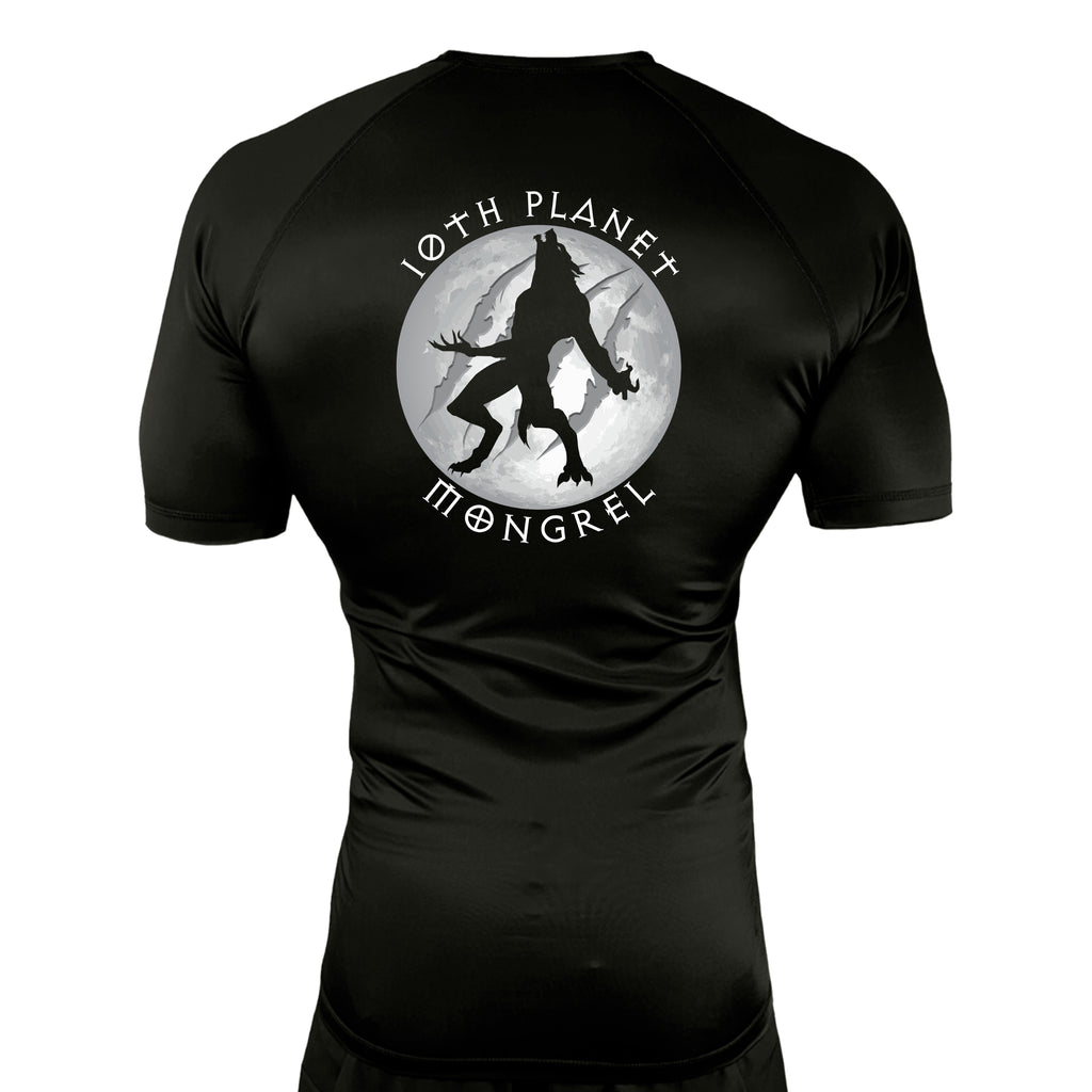 Mongrel MA All Black Rash Guards Short Sleeves #8194 G (10th Planet)