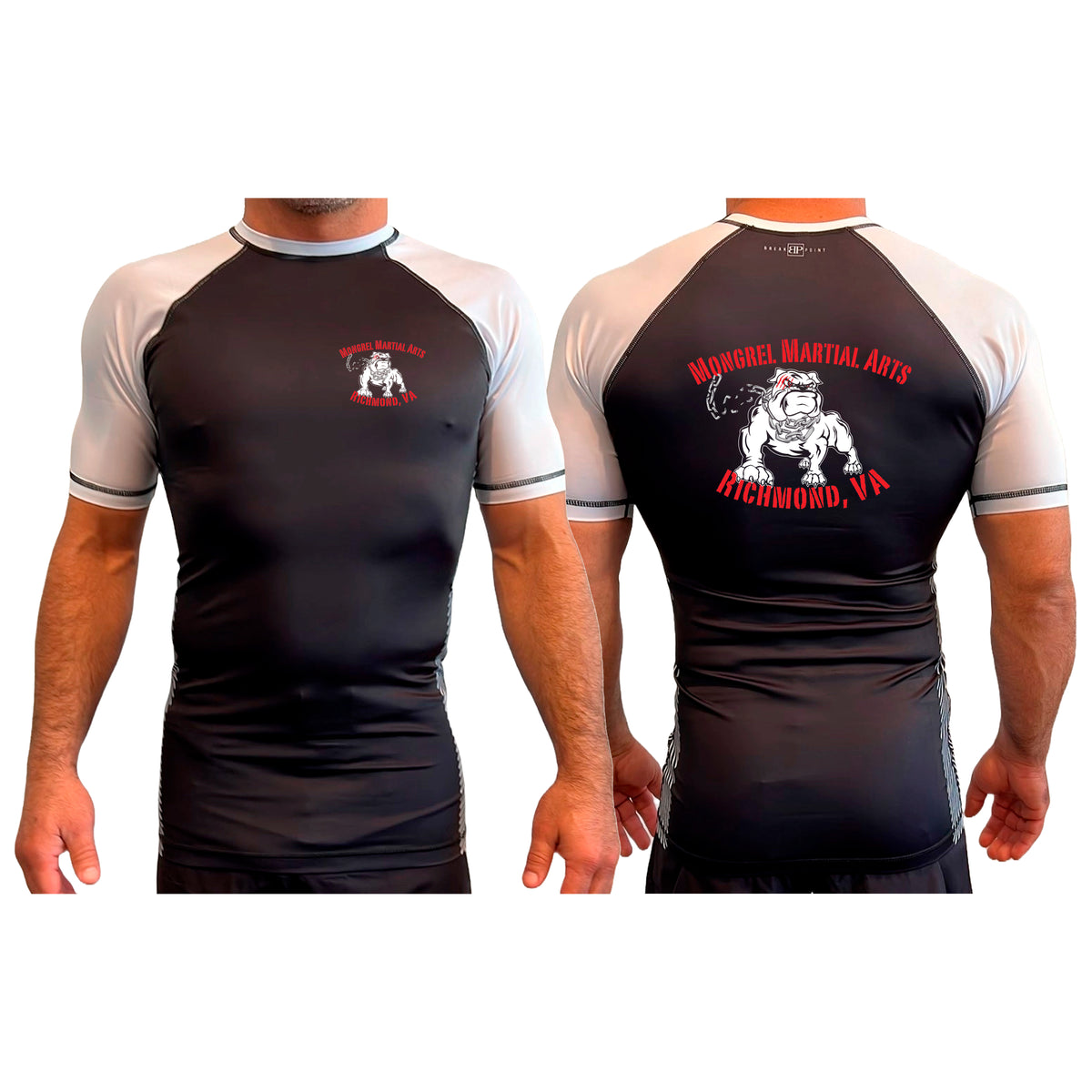 Mongrel MA All Black Ranked Short Sleeve Rash Guards #8194 J