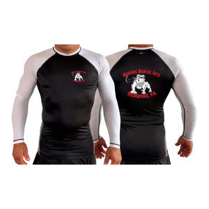 Mongrel MA All Black Ranked Long Sleeve Rash Guards #8194 J