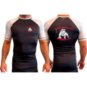 Mongrel MA All Black Ranked Short Sleeve Rash Guards #8194 J