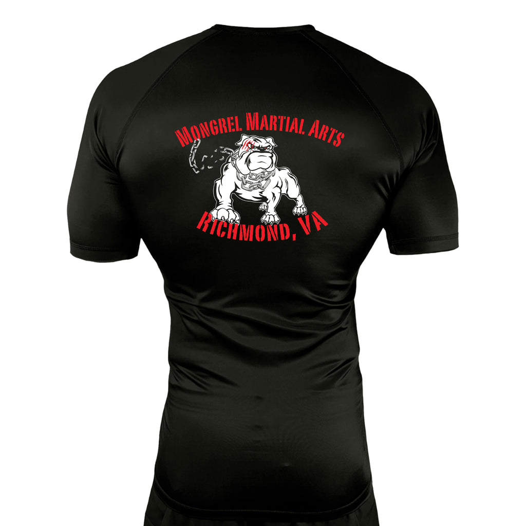 Mongrel MA All Black Rash Guards Short Sleeves #8194 J