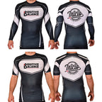 Positive Balance Jiu Jitsu Academy Rash Guards Black/White #8195 A