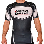 Positive Balance Jiu Jitsu Academy Rash Guards Black/White #8195 A