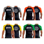 Positive Balance Jiu Jitsu All Black Ranked Short Sleeve Rash Guards #8195 A