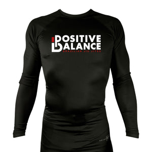 Positive Balance Jiu Jitsu All Black Rash Guards Long Sleeves #8195 A