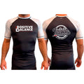 Positive Balance Jiu Jitsu All Black Ranked Short Sleeve Rash Guards #8195 A