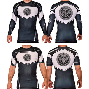 Viking Family BJJ Academy Rash Guards Black/White #8196 A