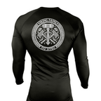 Viking Family BJJ All Black Rash Guards Long Sleeves #8196 A