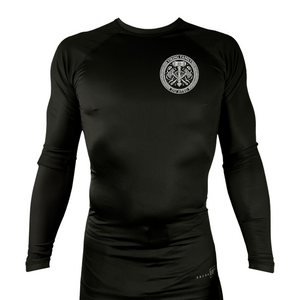 Viking Family BJJ All Black Rash Guards Long Sleeves #8196 A