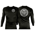 Viking Family BJJ All Black Rash Guards Long Sleeves #8196 A