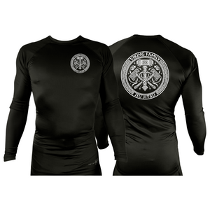 Viking Family BJJ All Black Rash Guards Long Sleeves #8196 A