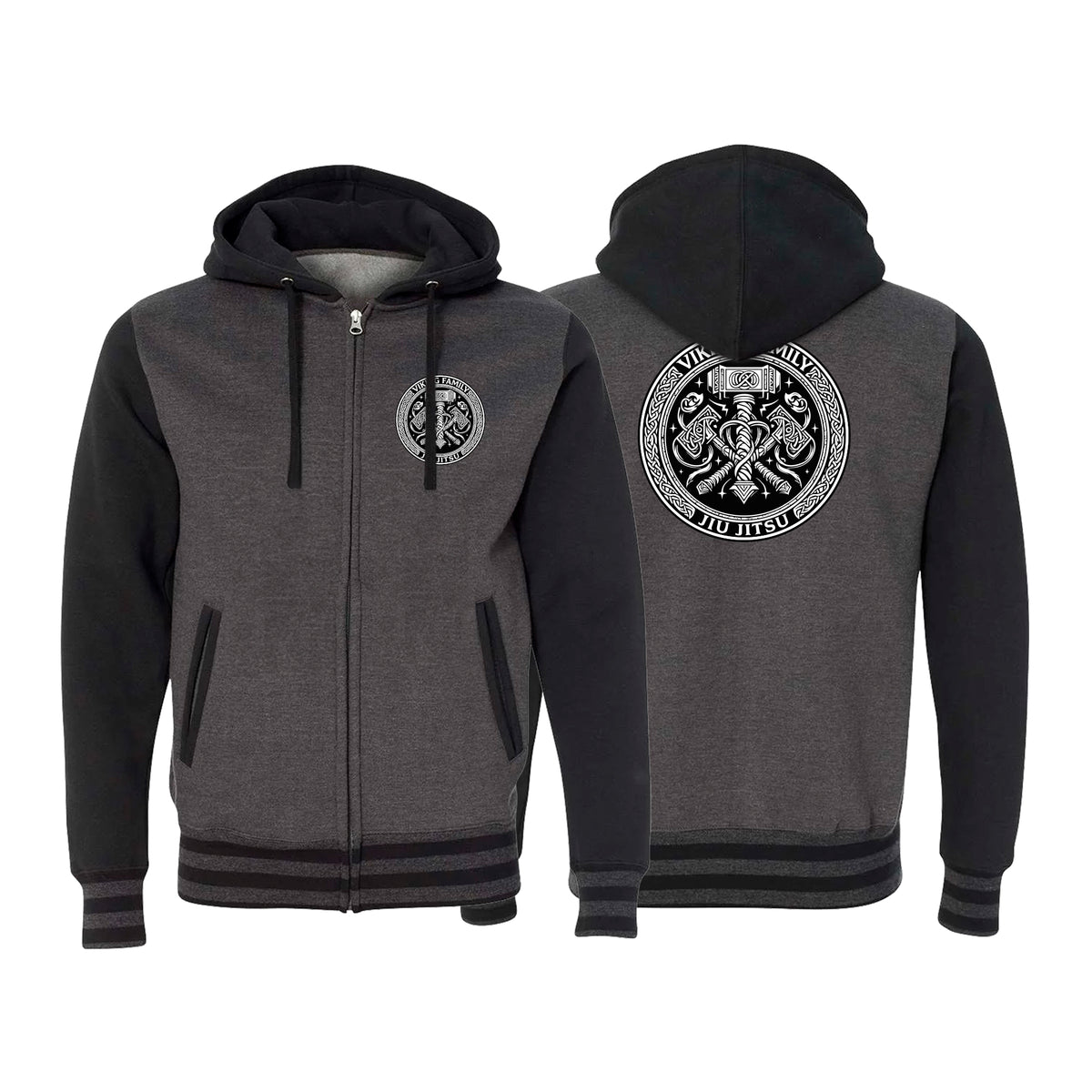 Viking Family BJJ Varsity Zip-Up Hoodies #8196 A