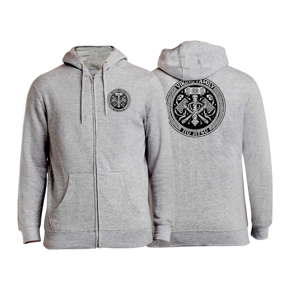 Viking Family BJJ Zip-Up Hoodies #8196 A