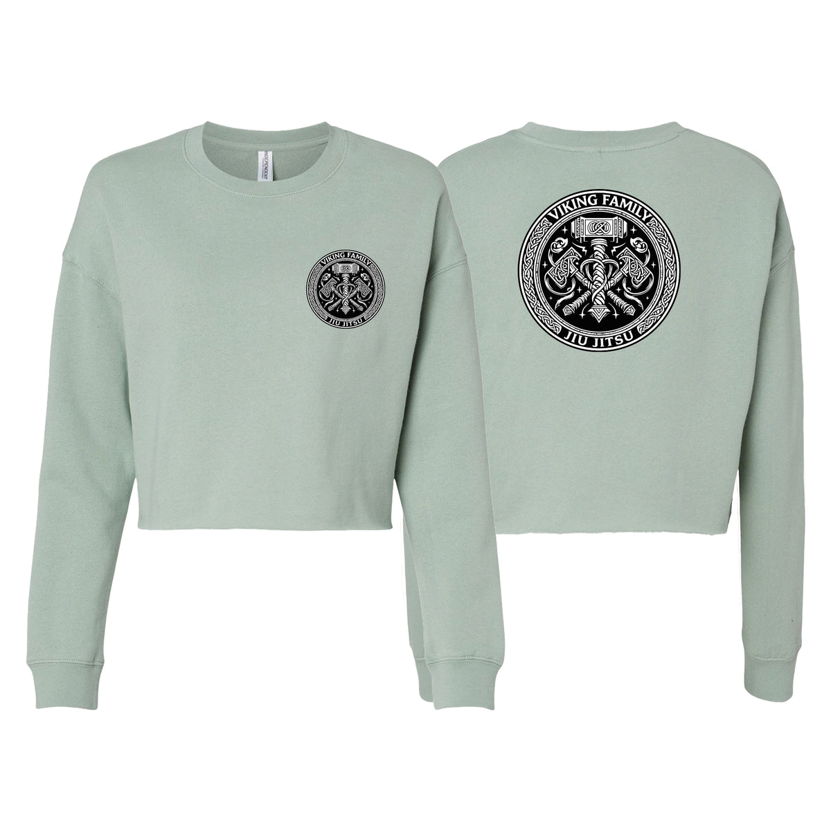 Viking Family BJJ Women's Cropped Crewneck Sweatshirt #8196 A