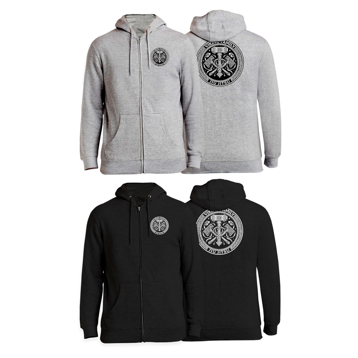 Viking Family BJJ Zip-Up Hoodies #8196 A