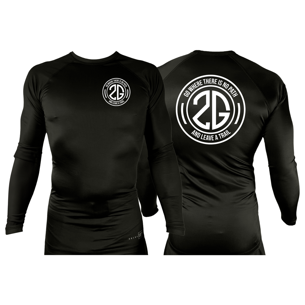 2nd Gear Brazilian Jiu Jitsu All Black Rash Guards Long Sleeves #8197 B