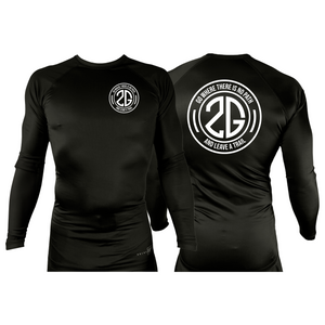 2nd Gear Brazilian Jiu Jitsu All Black Rash Guards Long Sleeves #8197 B
