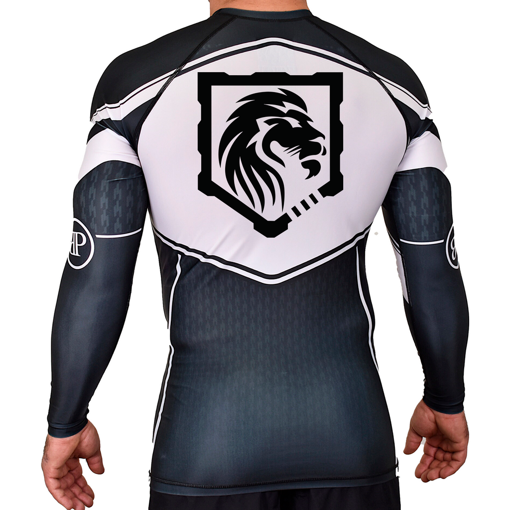 Gray Beard Academy Rash Guards Black/White #8198 A