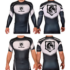 Gray Beard Academy Rash Guards Black/White #8198 A