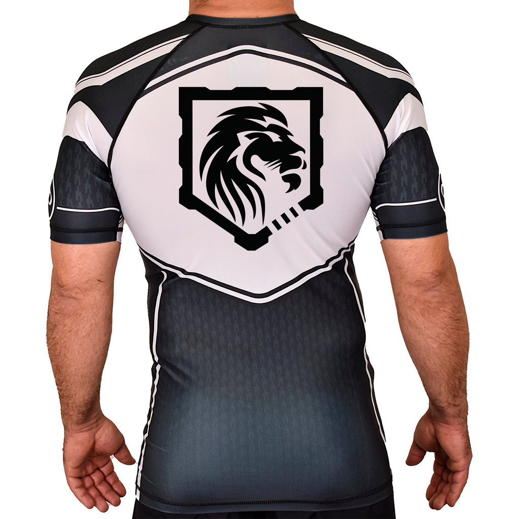 Gray Beard Academy Rash Guards Black/White #8198 A