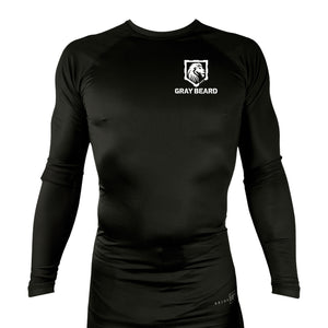 Gray Beard All Black Rash Guards Long Sleeves #8198 A