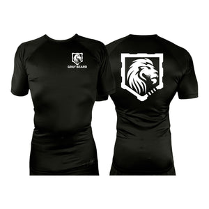 Gray Beard All Black Rash Guards Short Sleeves #8198 A