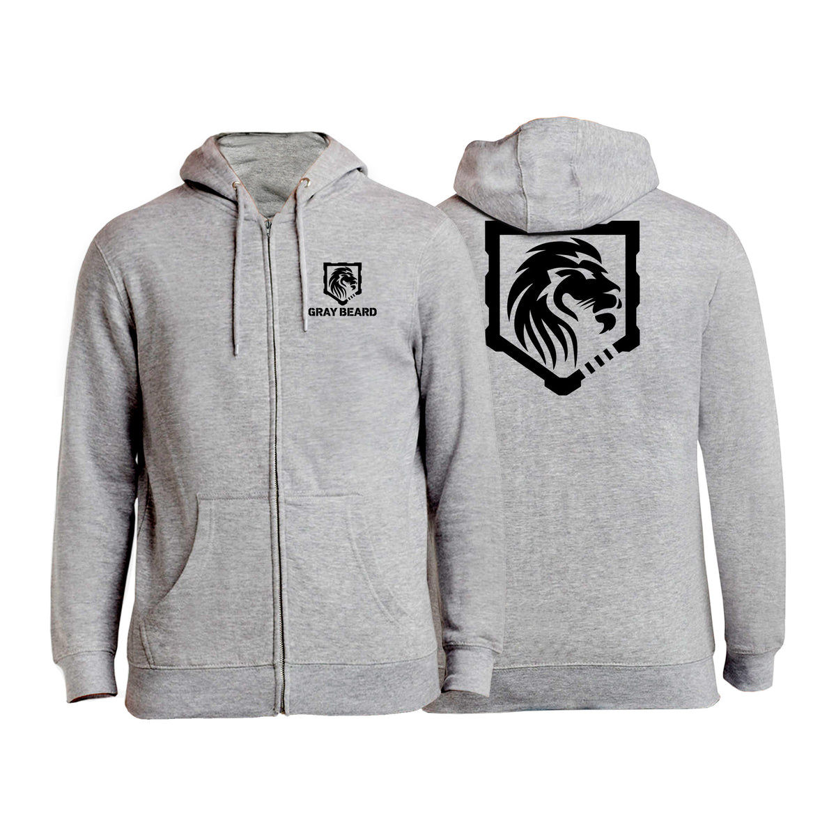 Gray Beard Zip-Up Hoodies #8198 A