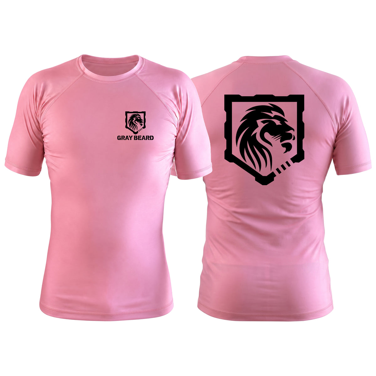 Gray Beard Pink Rash Guards Short Sleeve #8198 A
