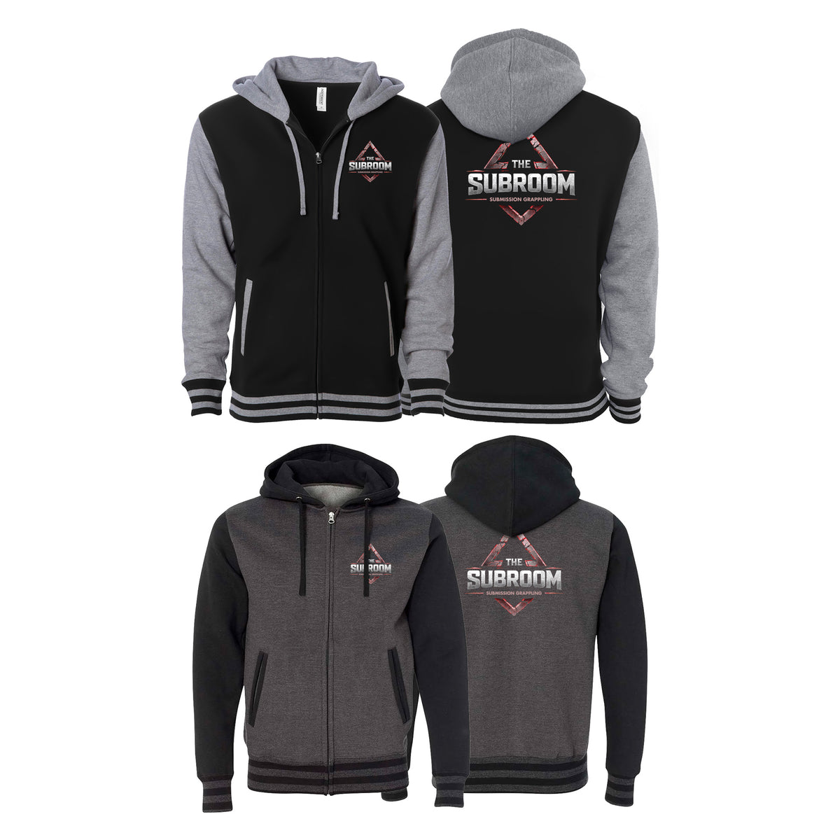 Subroom Academy Varsity Zip-Up Hoodies #8199 B