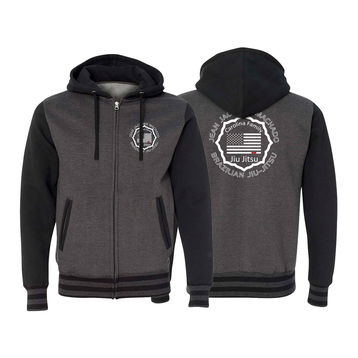 Carolina Family Jiu Jitsu Varsity Zip-Up Hoodies #8200 D