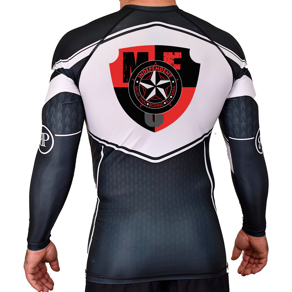 Independent MOAB Academy Rash Guards Black/White #8201 A