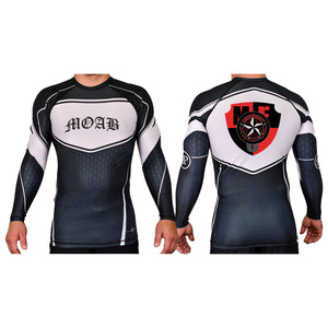 Independent MOAB Academy Rash Guards Black/White #8201 A
