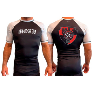 Independent MOAB All Black Ranked Short Sleeve Rash Guards #8201 A